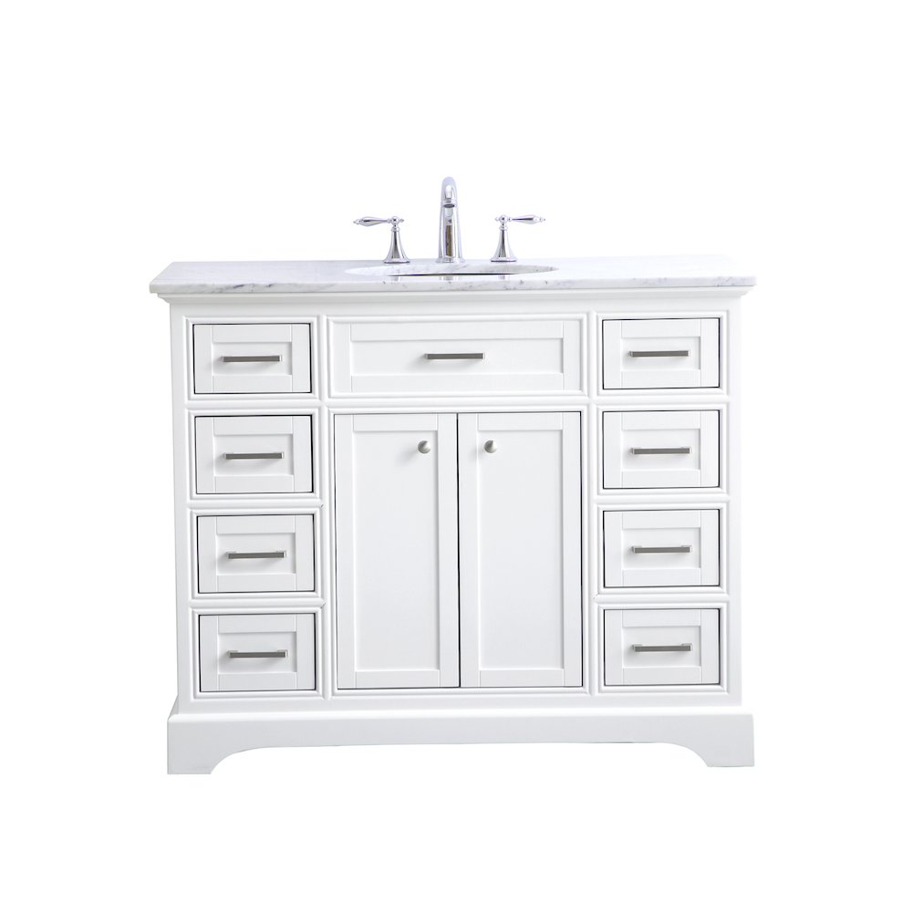 42 in. Single Bathroom Vanity set in white