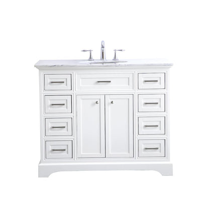 42 in. Single Bathroom Vanity set in white