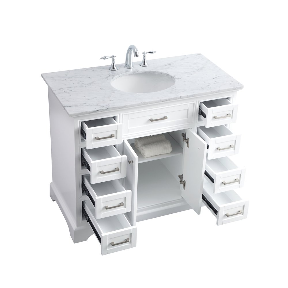 42 in. Single Bathroom Vanity set in white
