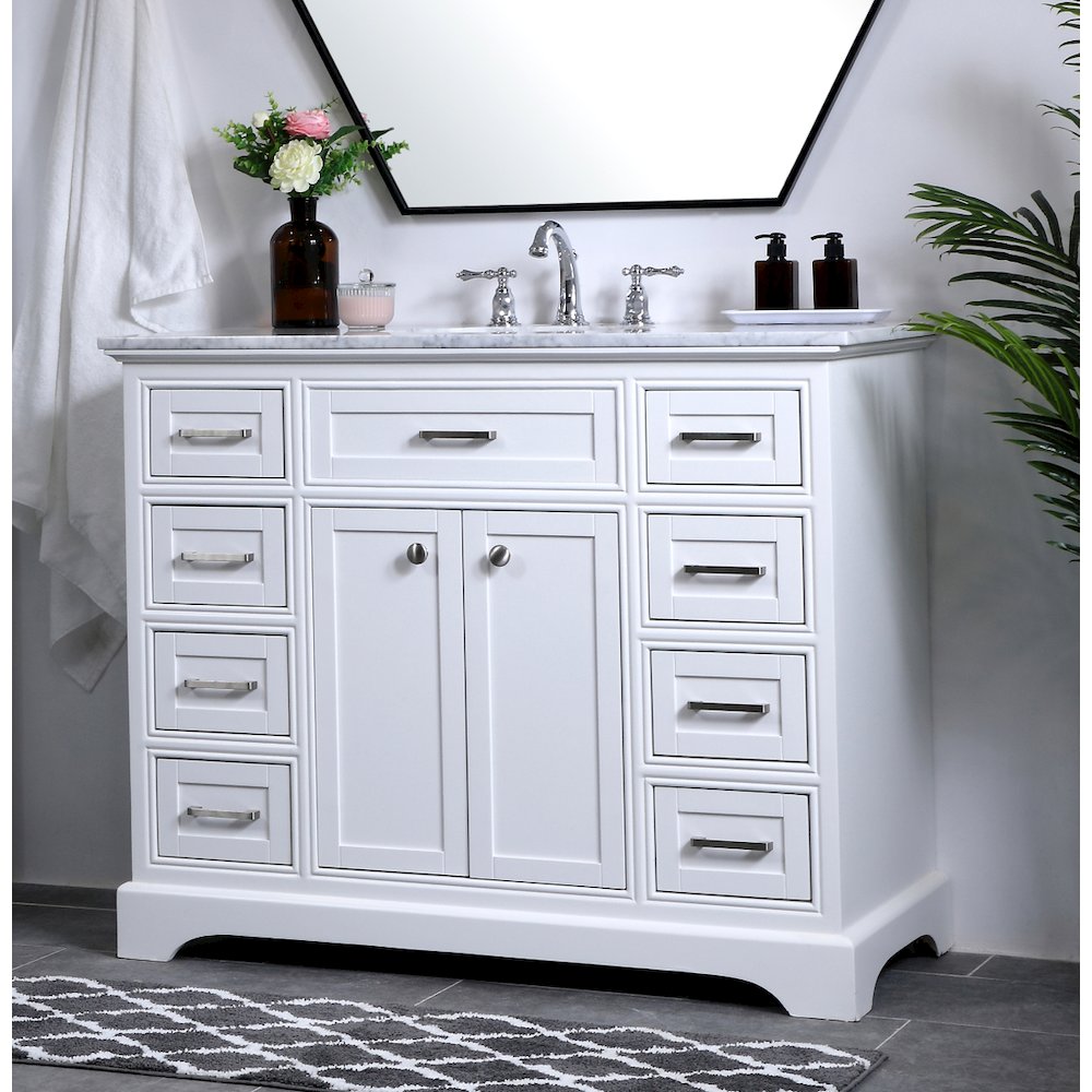 42 in. Single Bathroom Vanity set in white