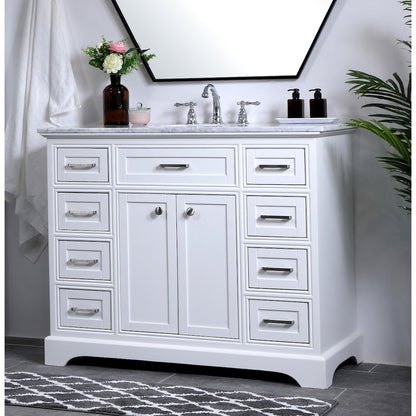 42 in. Single Bathroom Vanity set in white