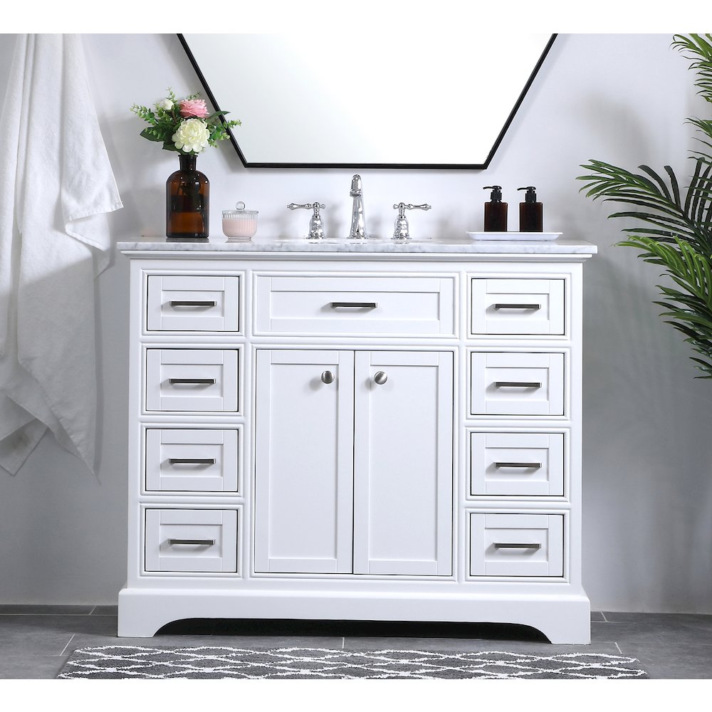 42 in. Single Bathroom Vanity set in white