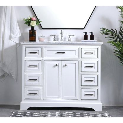 42 in. Single Bathroom Vanity set in white