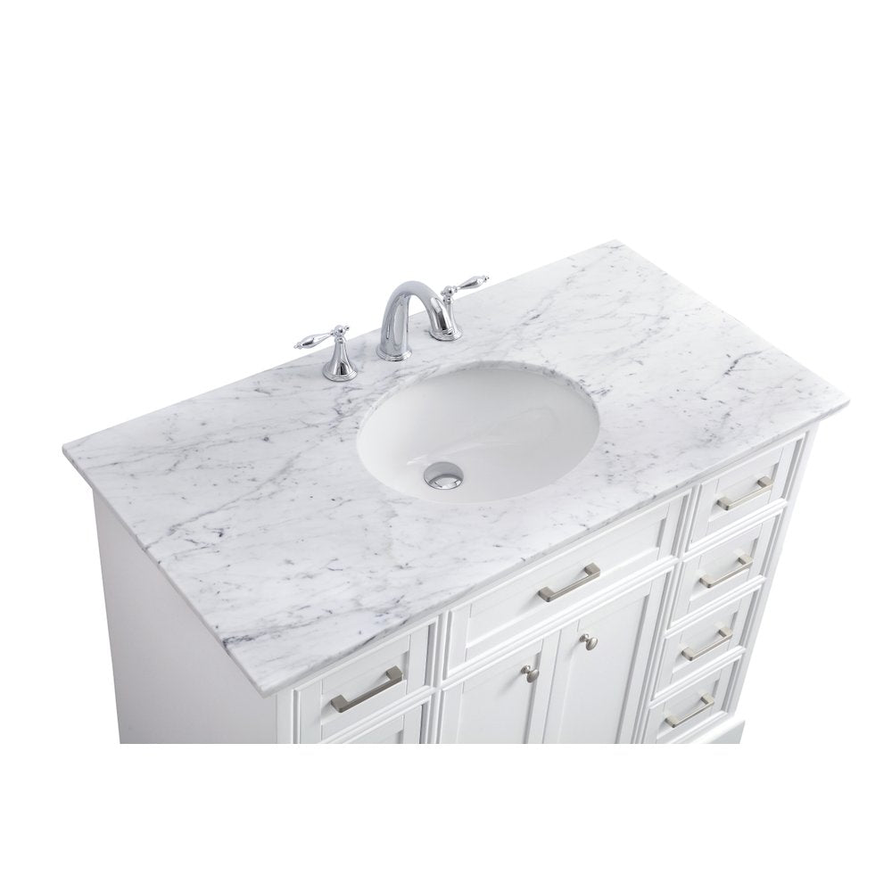 42 in. Single Bathroom Vanity set in white