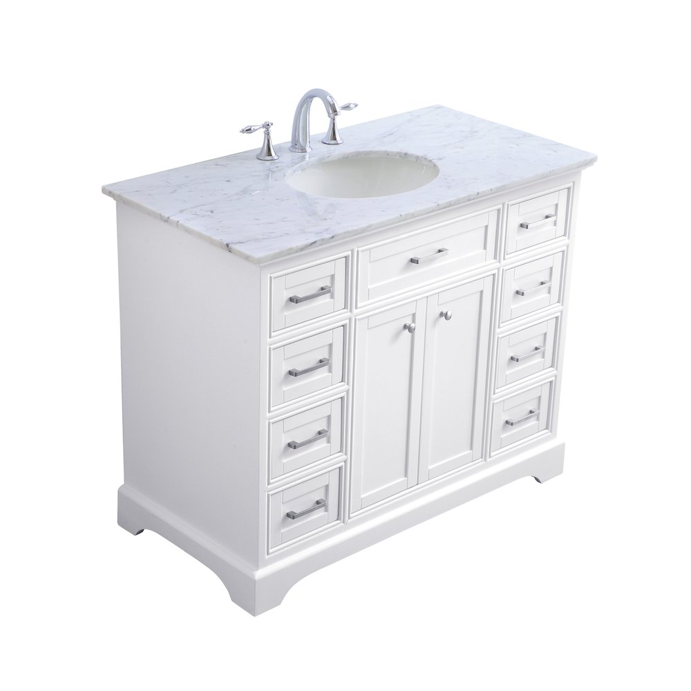 42 in. Single Bathroom Vanity set in white