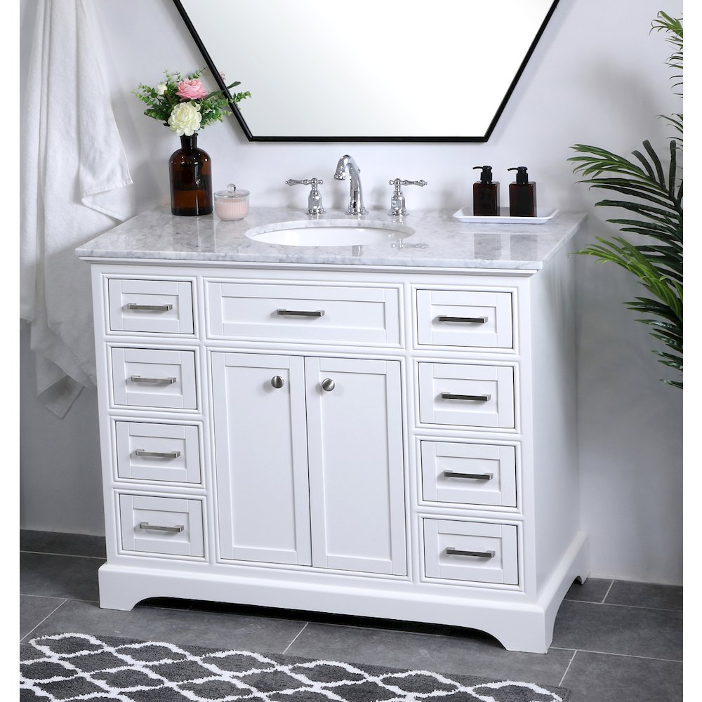 42 in. Single Bathroom Vanity set in white