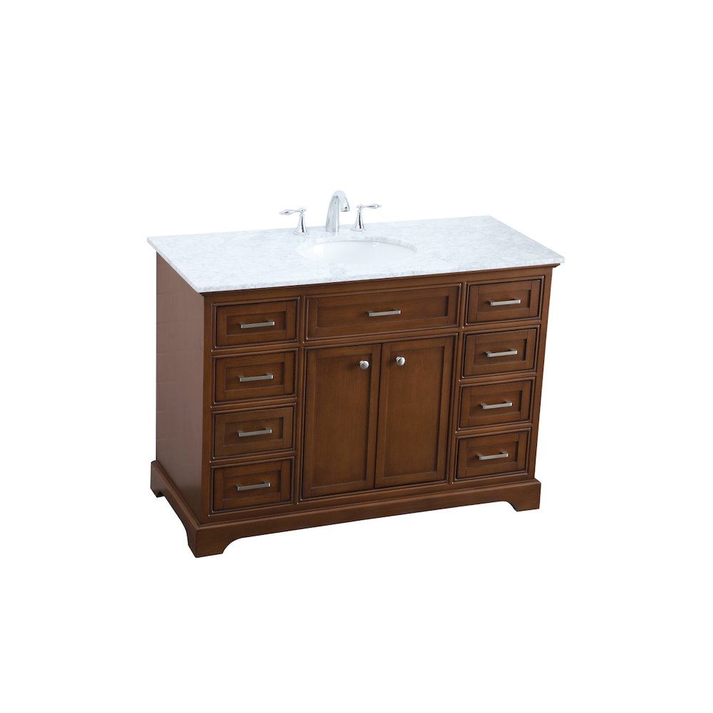 48 In. Single Bathroom Vanity Set In Teak