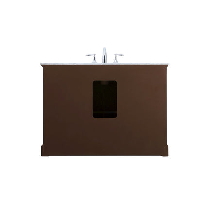 48 In. Single Bathroom Vanity Set In Teak