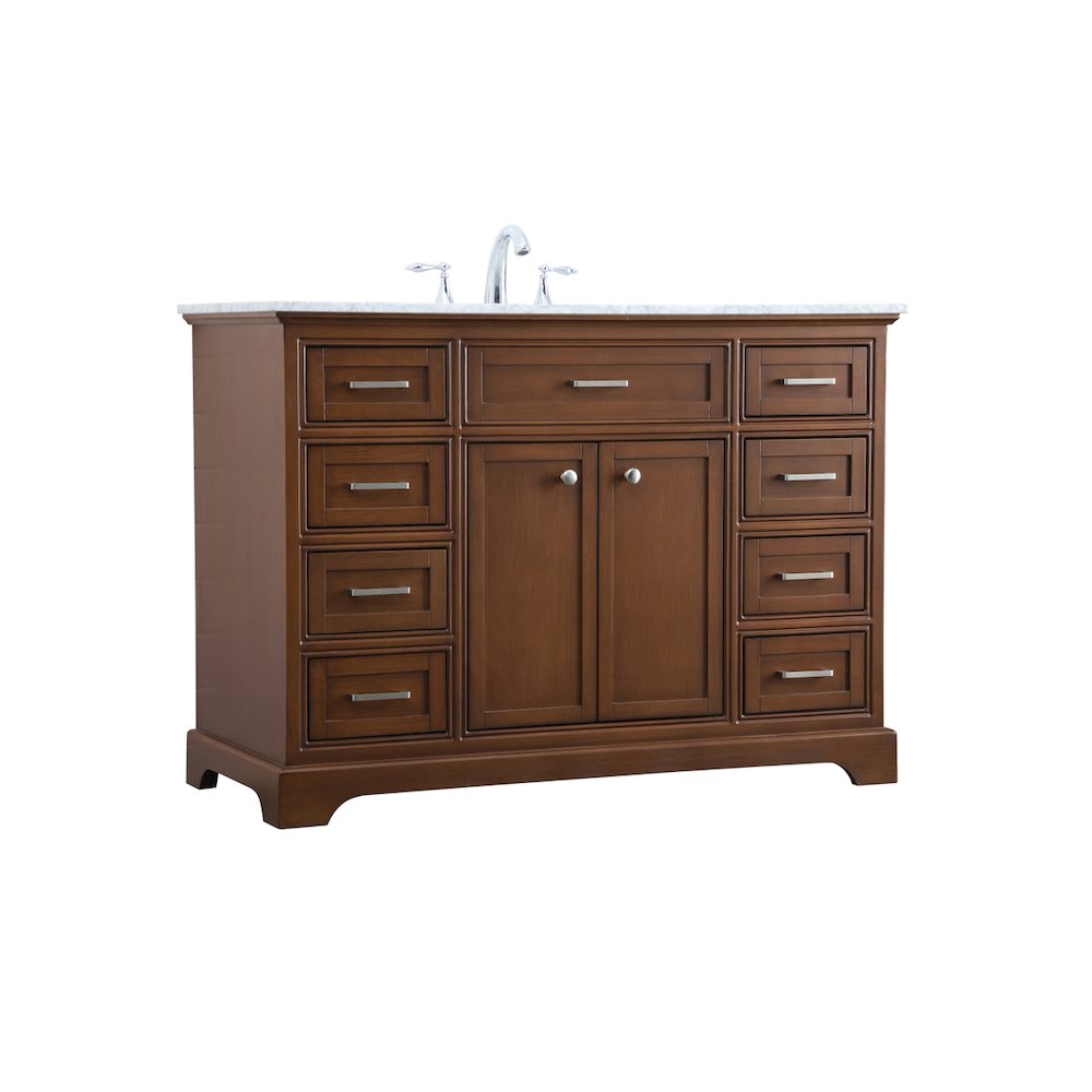 48 In. Single Bathroom Vanity Set In Teak