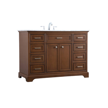 48 In. Single Bathroom Vanity Set In Teak
