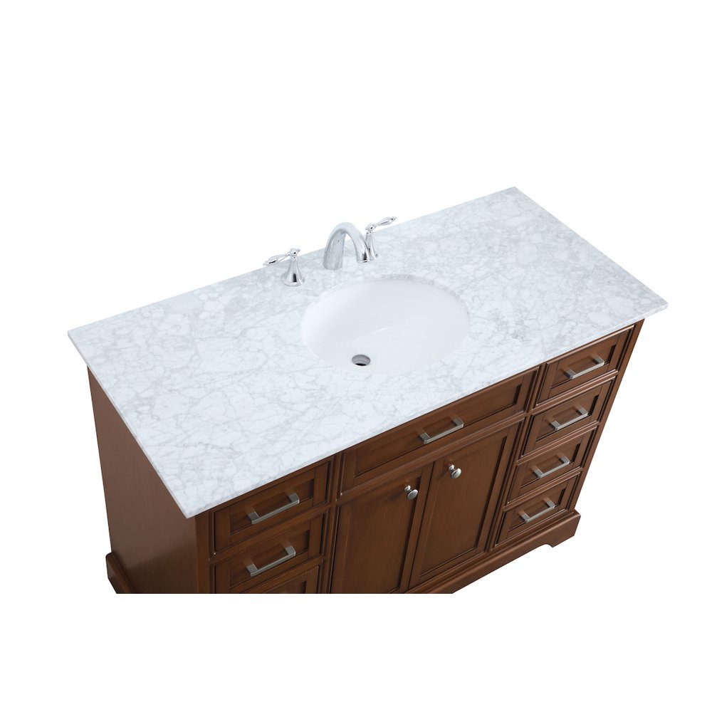 48 In. Single Bathroom Vanity Set In Teak