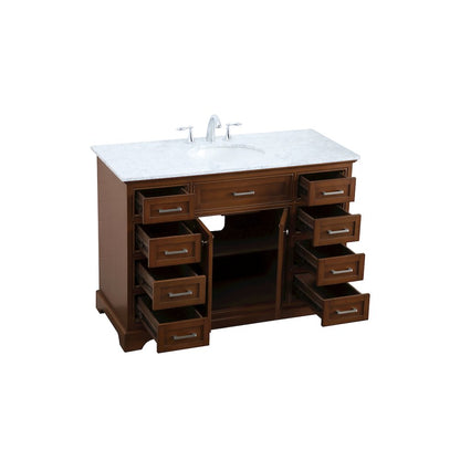 48 In. Single Bathroom Vanity Set In Teak