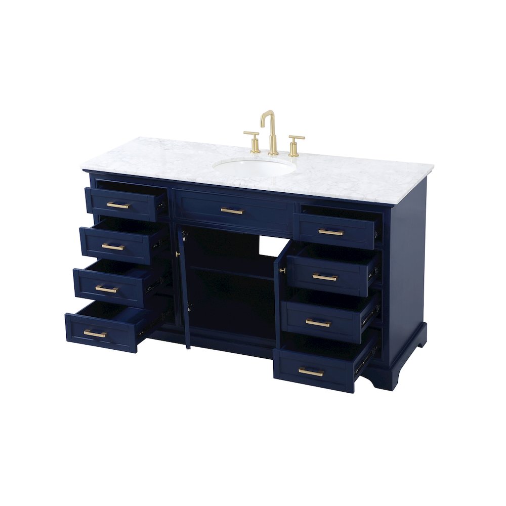60 inch Single bathroom vanity in blue