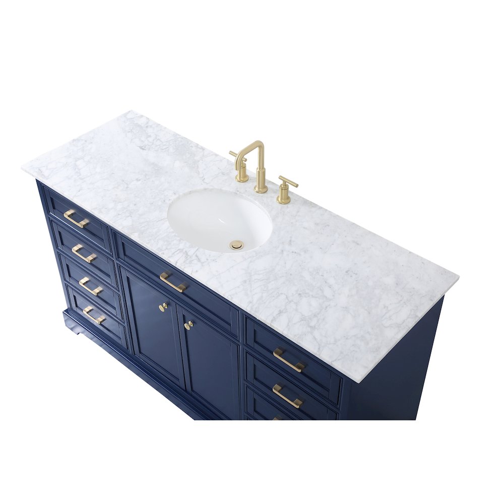 60 inch Single bathroom vanity in blue