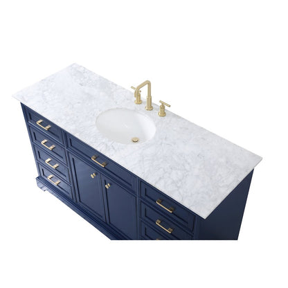 60 inch Single bathroom vanity in blue