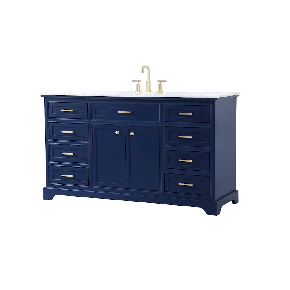 60 inch Single bathroom vanity in blue