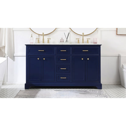 60 inch Single bathroom vanity in Blue