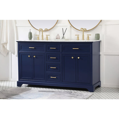 60 inch Single bathroom vanity in Blue