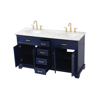 60 inch Single bathroom vanity in Blue