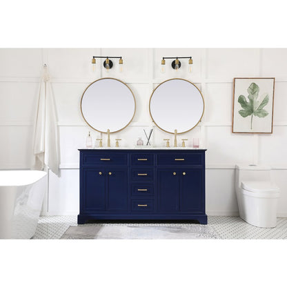 60 inch Single bathroom vanity in Blue