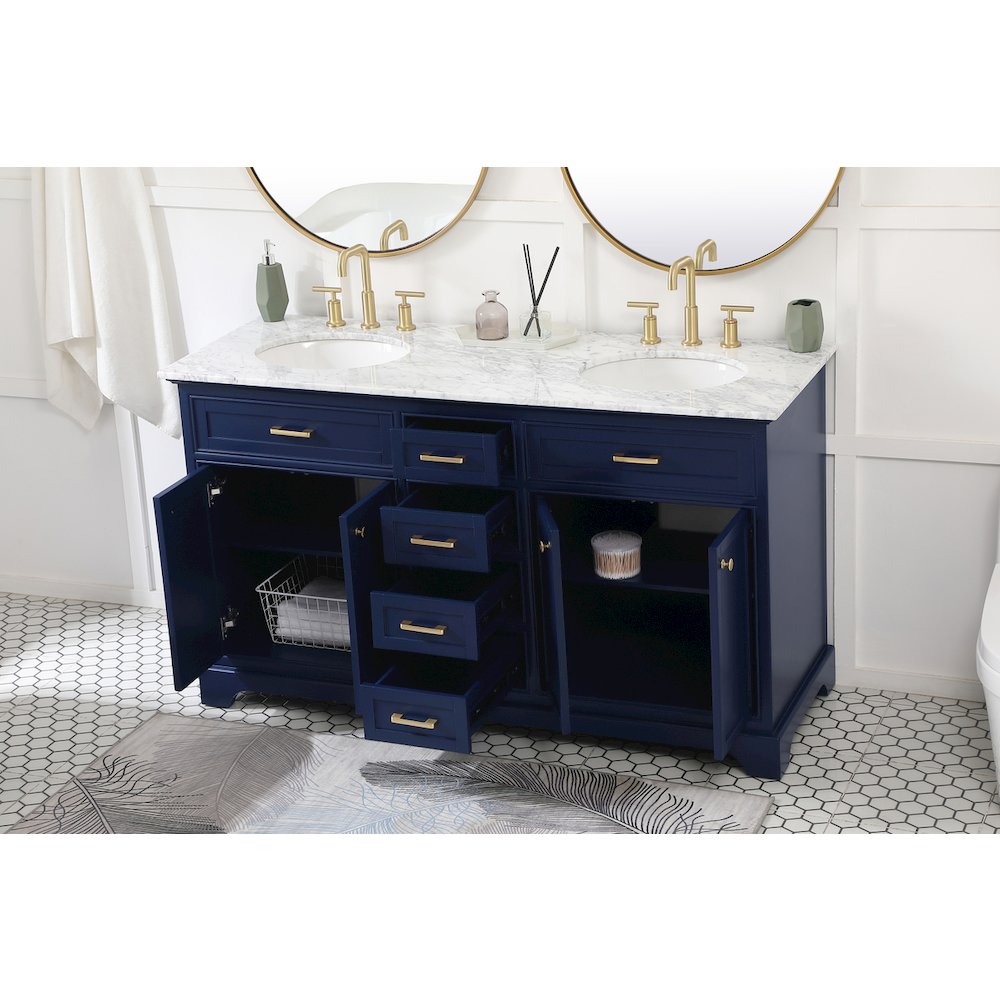 60 inch Single bathroom vanity in Blue