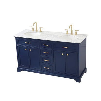 60 inch Single bathroom vanity in Blue