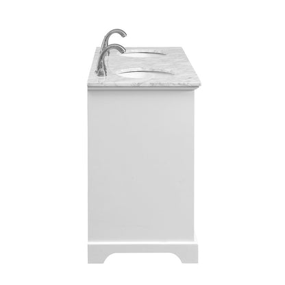 60 In. Double Bathroom Vanity Set In White