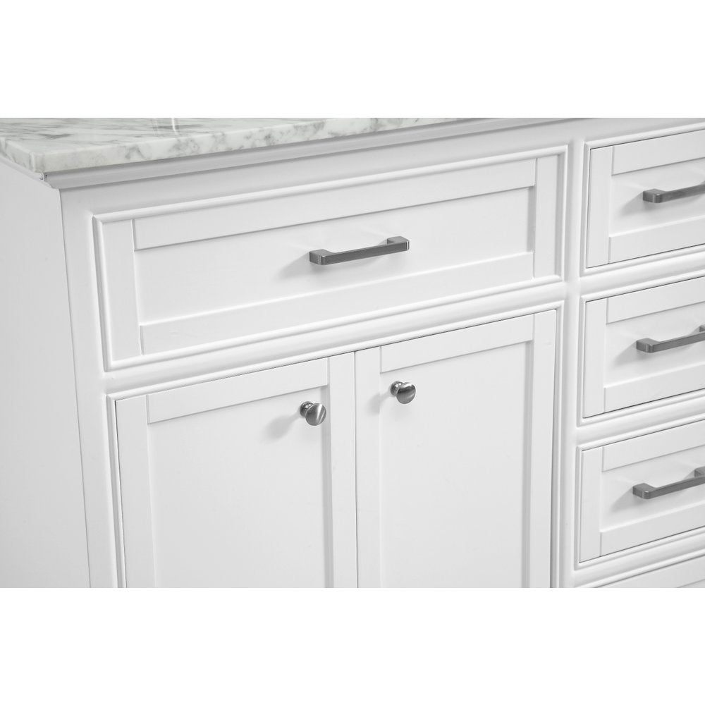 60 In. Double Bathroom Vanity Set In White