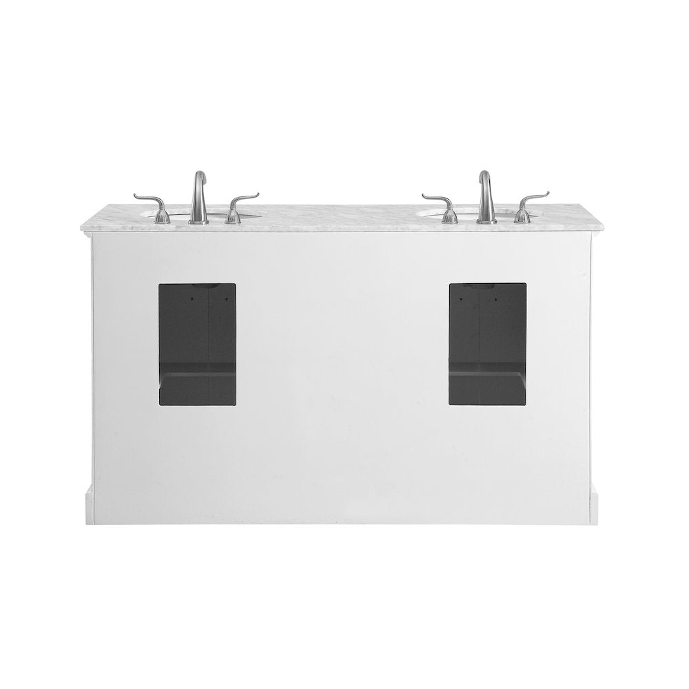 60 In. Double Bathroom Vanity Set In White