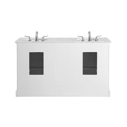 60 In. Double Bathroom Vanity Set In White