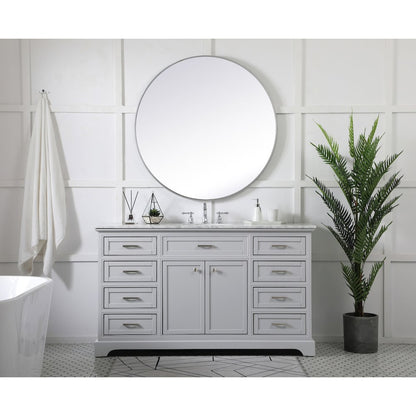 60 inch Single bathroom vanity in grey