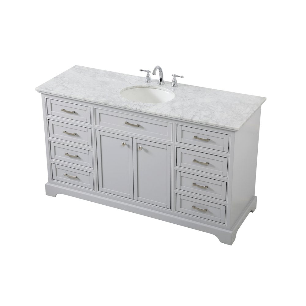 60 inch Single bathroom vanity in grey