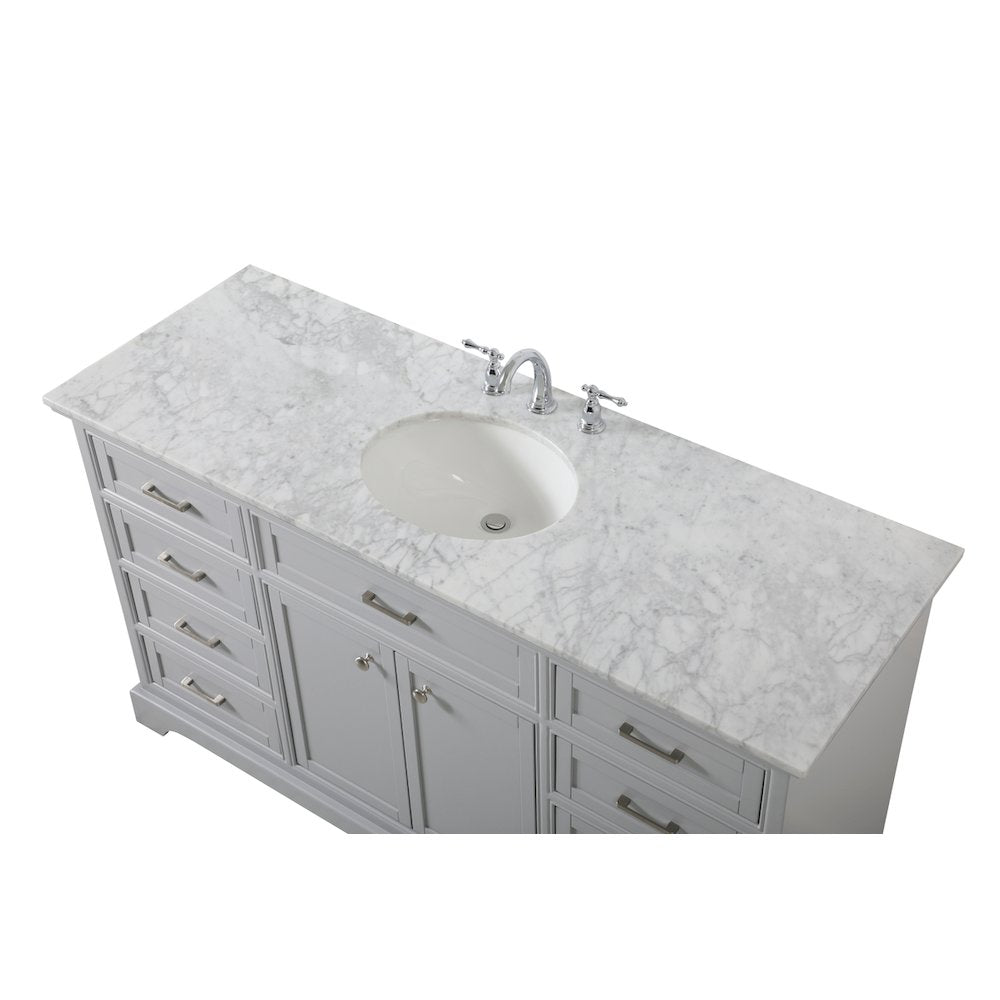 60 inch Single bathroom vanity in grey