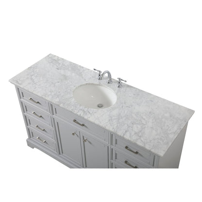 60 inch Single bathroom vanity in grey