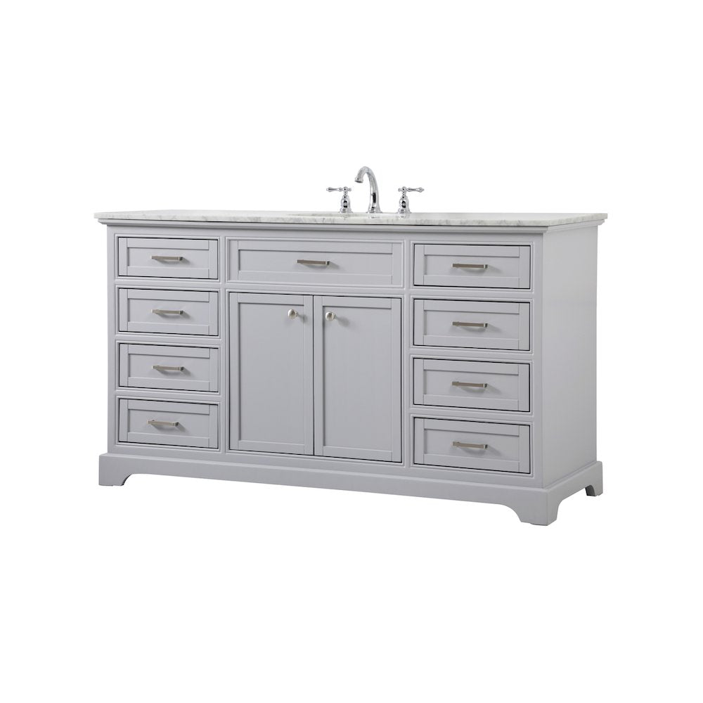 60 inch Single bathroom vanity in grey