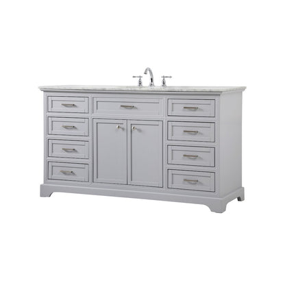 60 inch Single bathroom vanity in grey