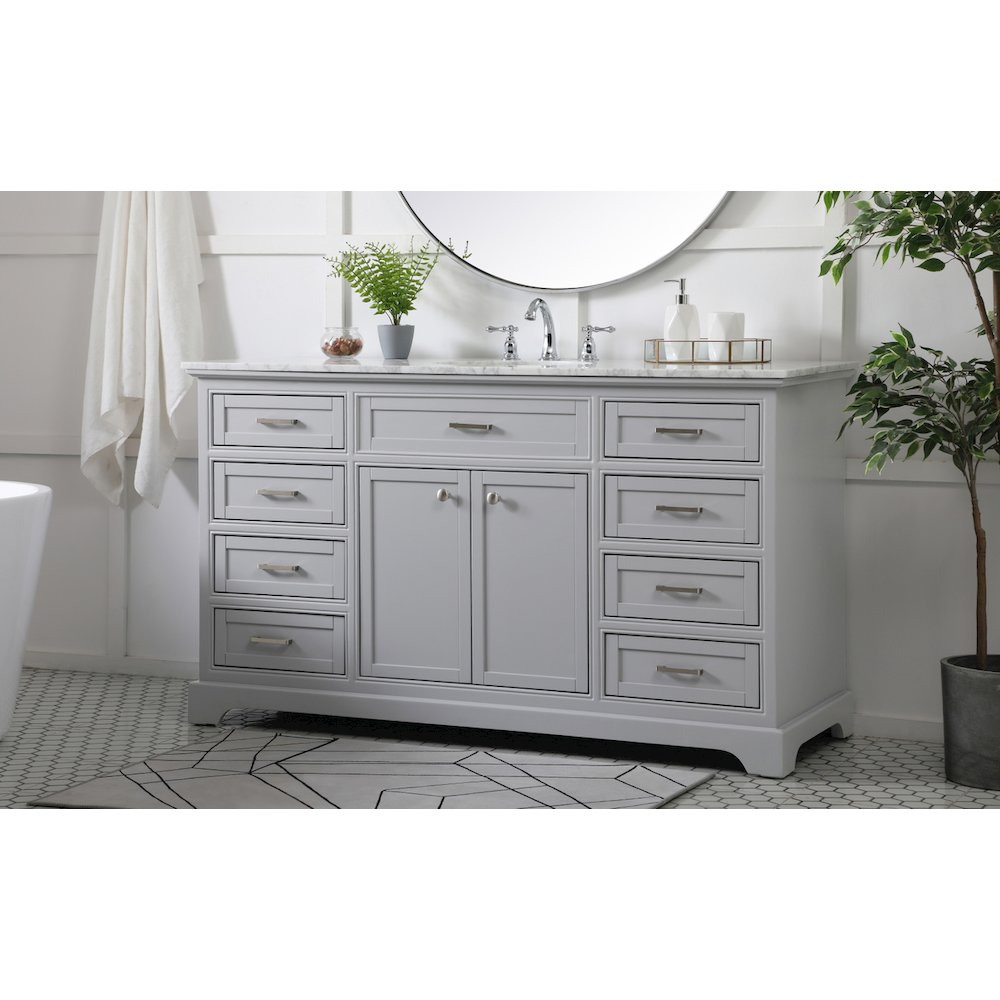 60 inch Single bathroom vanity in grey