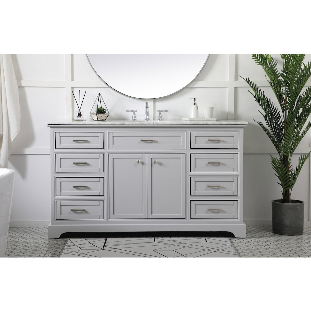 60 inch Single bathroom vanity in grey