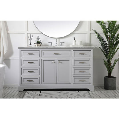 60 inch Single bathroom vanity in grey