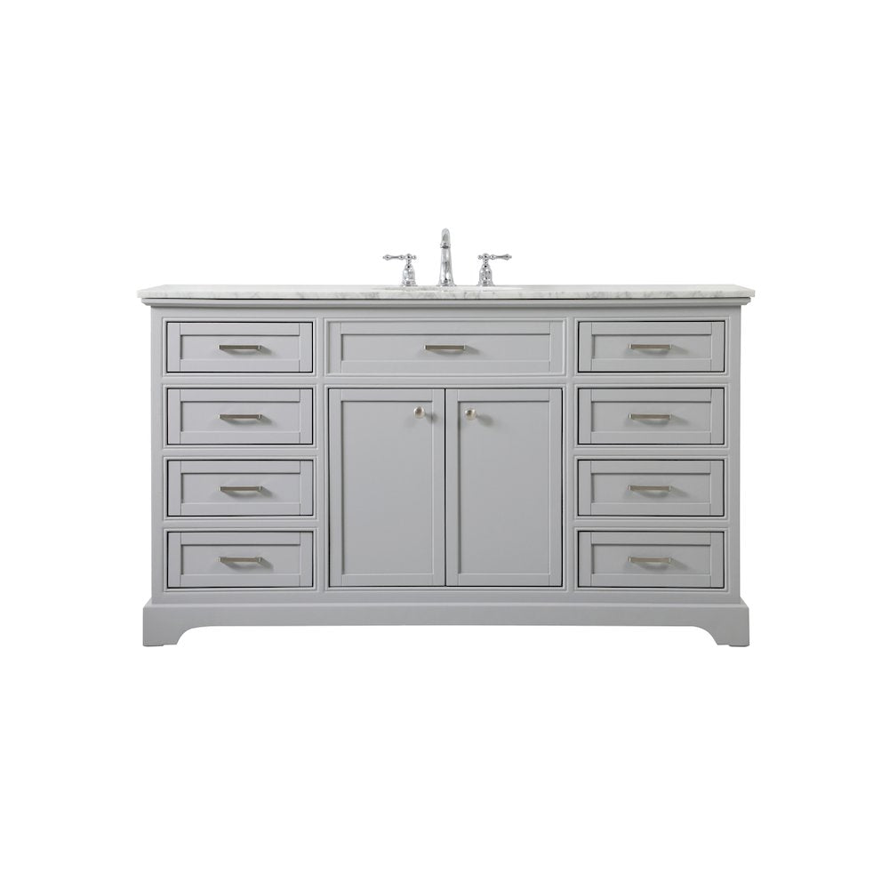 60 inch Single bathroom vanity in grey