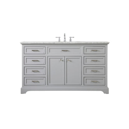 60 inch Single bathroom vanity in grey