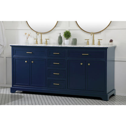 72 inch double bathroom vanity in blue