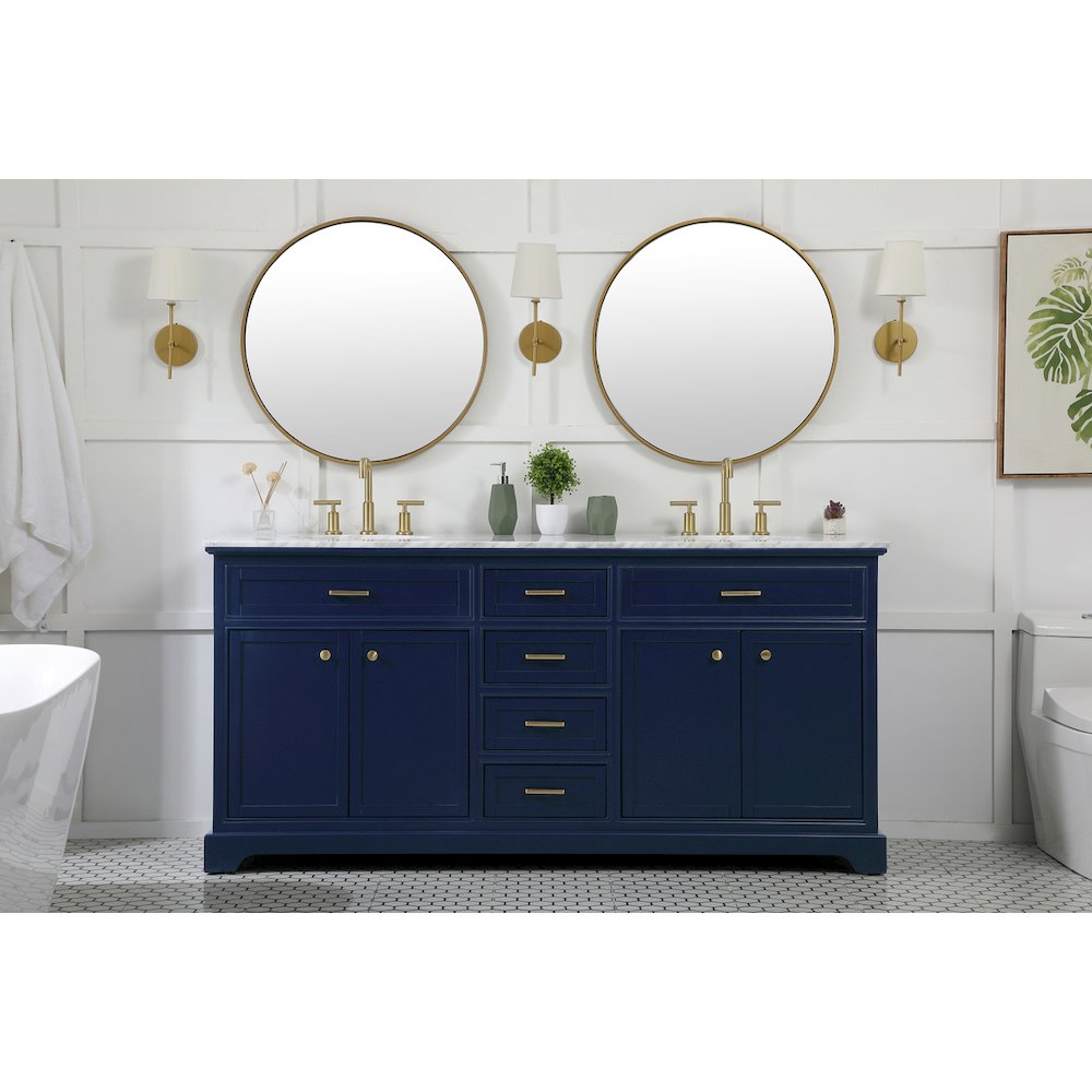 72 inch double bathroom vanity in blue