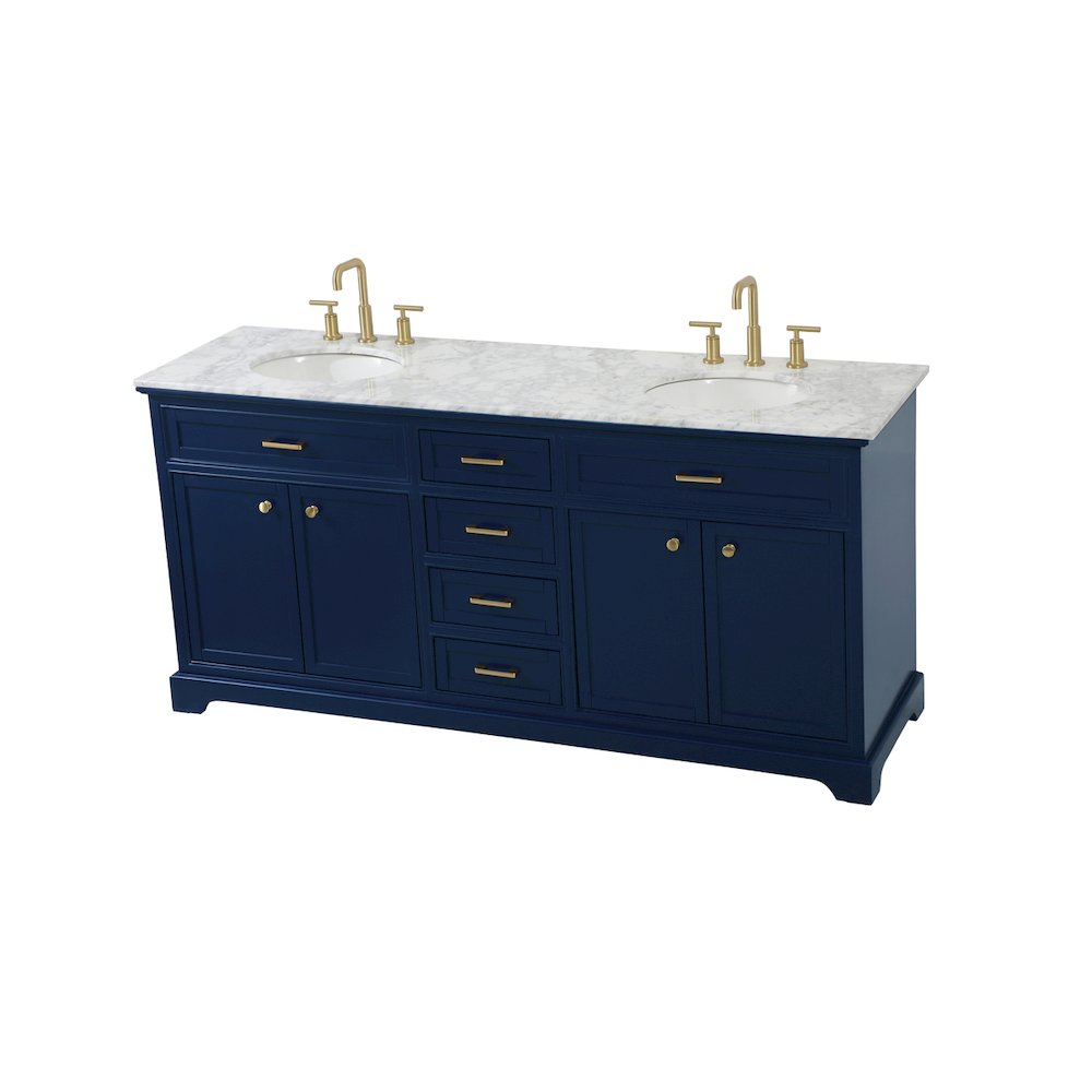 72 inch double bathroom vanity in blue