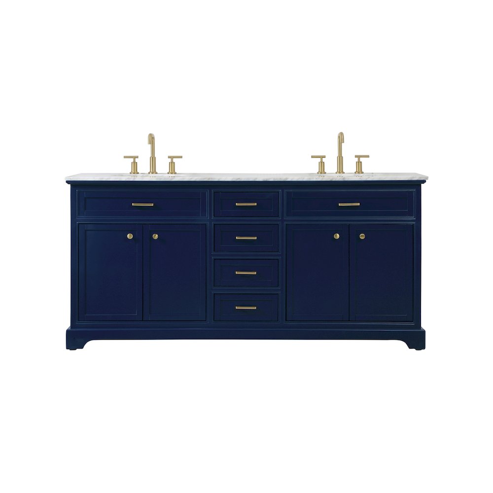 72 inch double bathroom vanity in blue