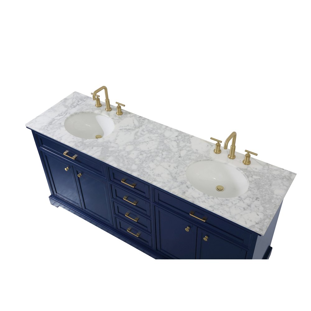 72 inch double bathroom vanity in blue