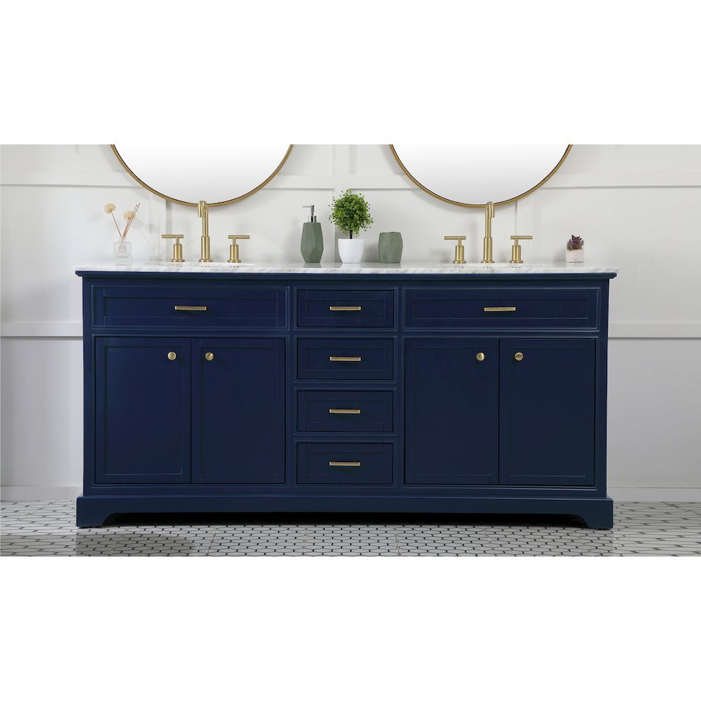 72 inch double bathroom vanity in blue