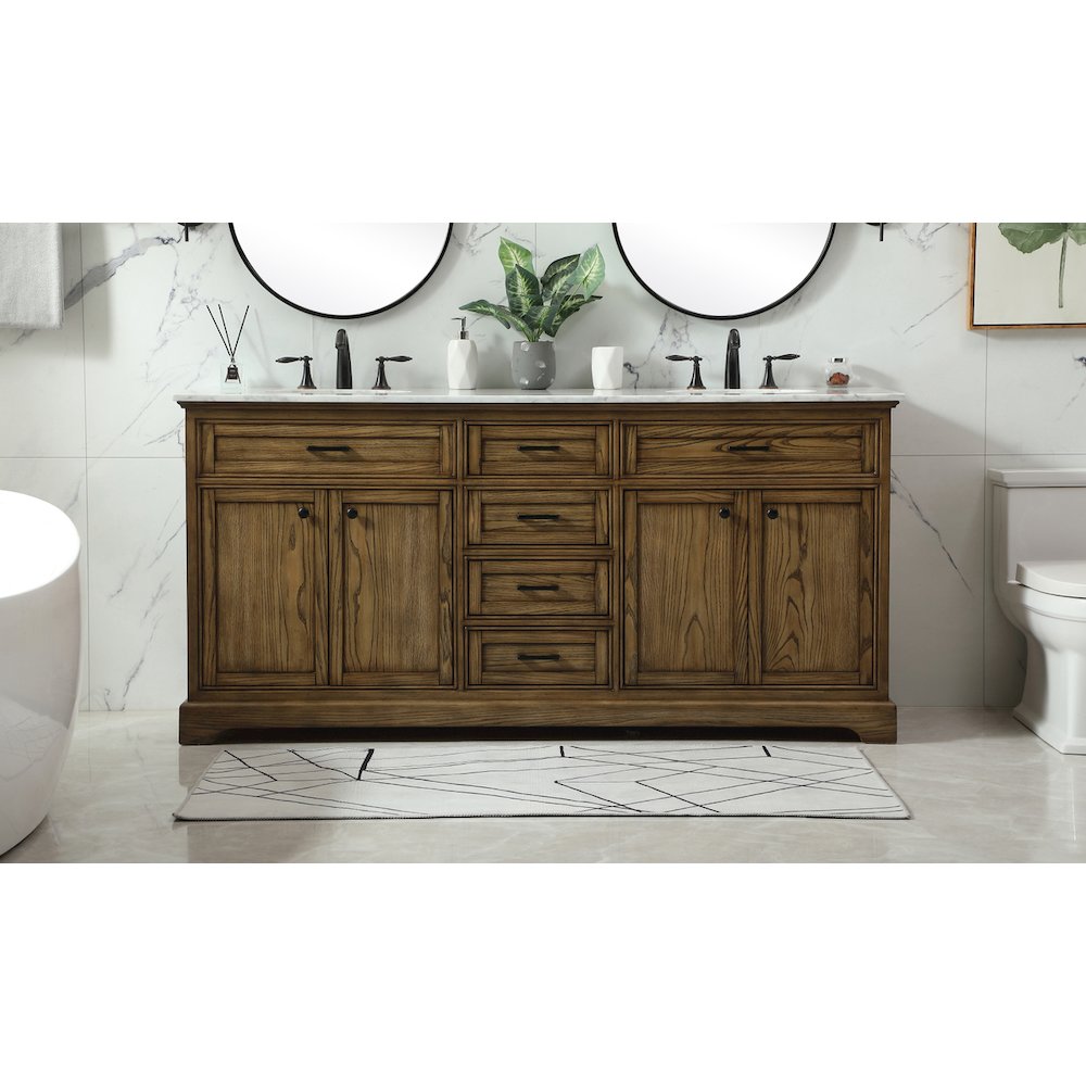 72 inch double bathroom vanity in driftwood