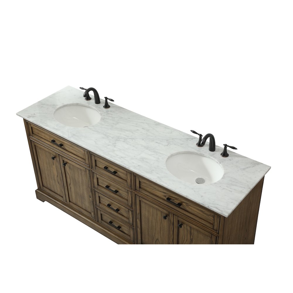 72 inch double bathroom vanity in driftwood