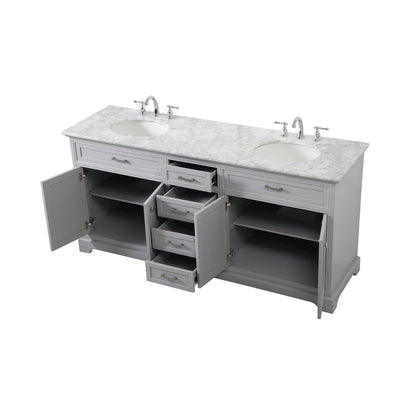 72 inch double bathroom vanity in grey